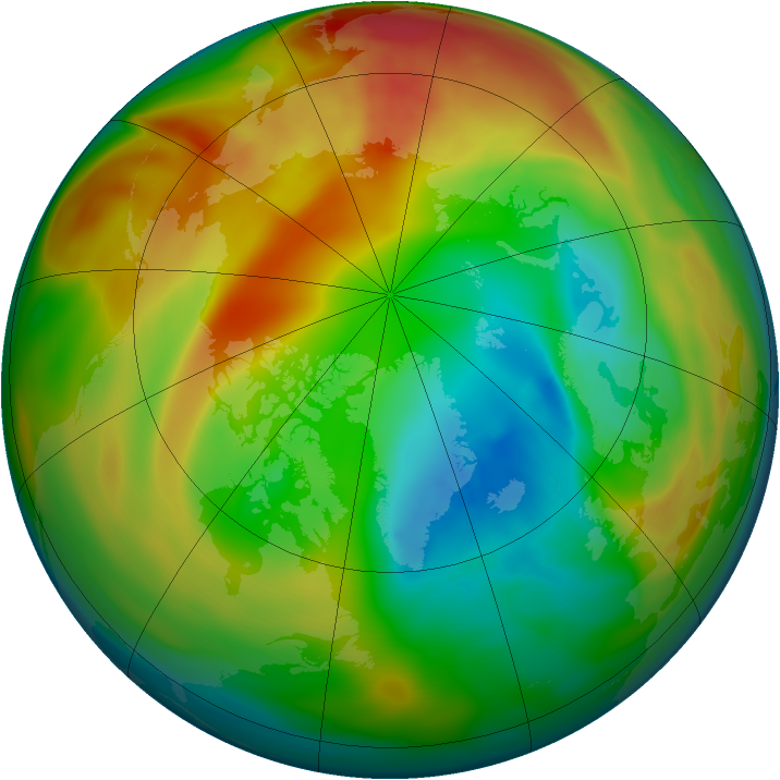 Arctic ozone map for 21 February 2005